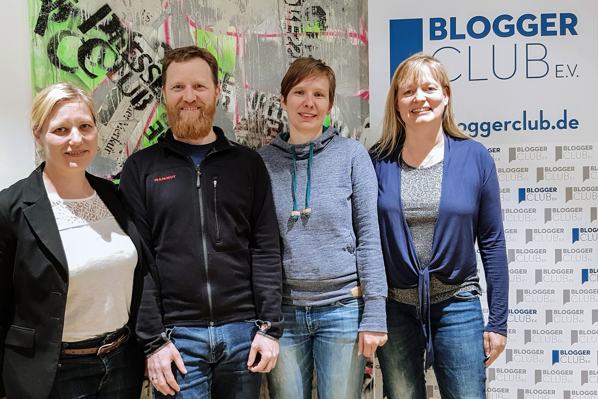 Bloggerclub-Vorstand 2019, (v.l.n.r.) Sylvia Kasdorf, Stephan Goldmann, Susanne Hausdorf, Tanja Praske